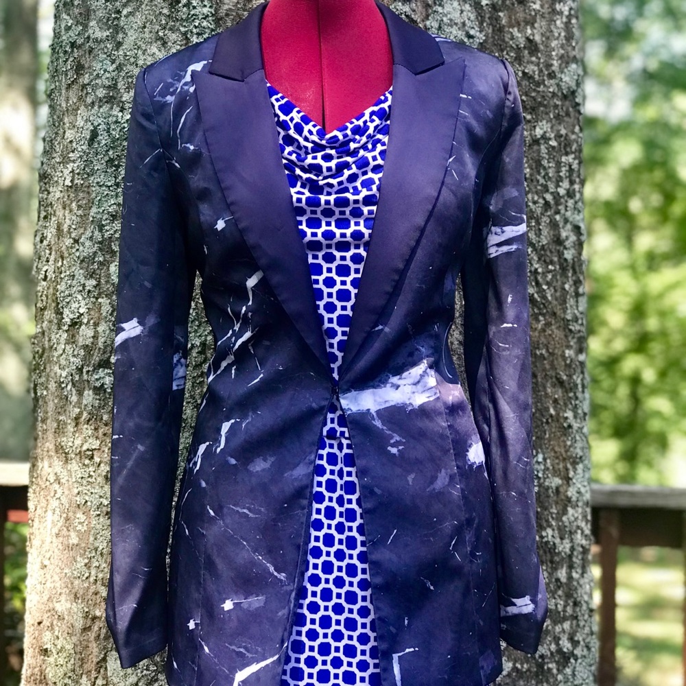 $99 Stylestalker satiny jacket w marbled design